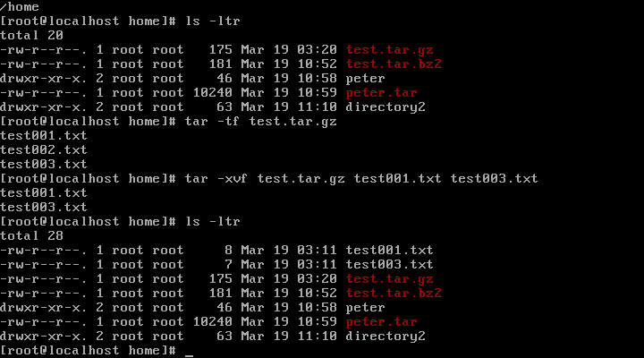 linux tar command