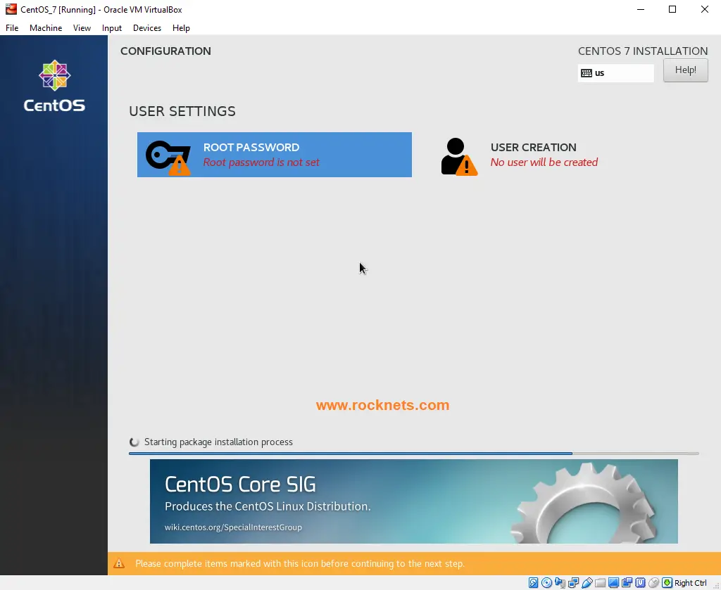 Create the VM for the CentOS 7 installation